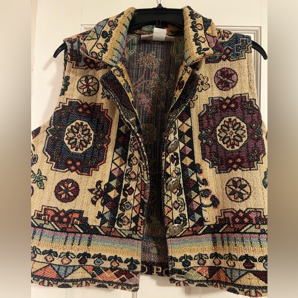 Painted Pony Vintage Tapestry Vest size S made in USA